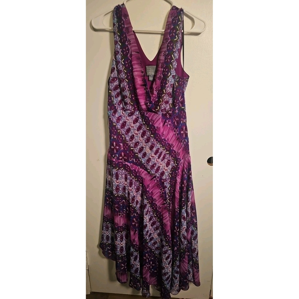 Rabbit Rabbit Rabbit Drop Waist Hankerchief  Flowing Waterfall Hem Dress Sz 16
